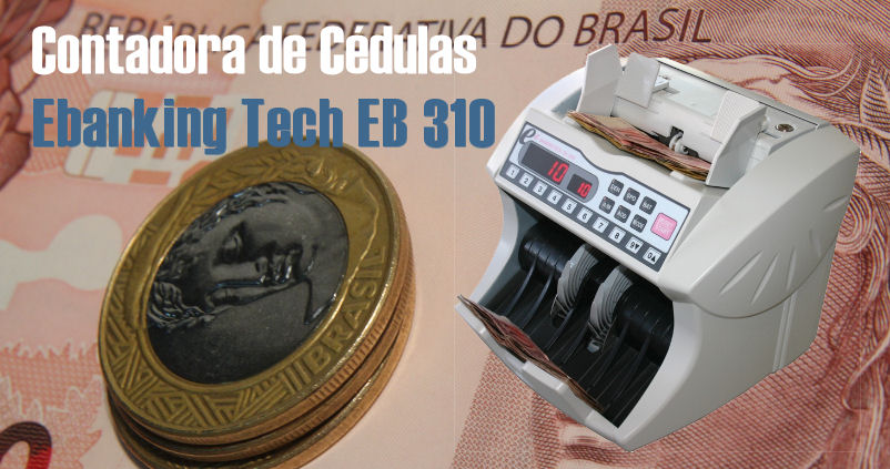 O modelo EB 310 possui a mesma características do modelo EB 300, sua diferenciação é o reconhecimento de cédulas suspeitas de R$ 10/20/50/100 através de sensor Ultra violeta e Magnético.